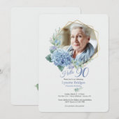 Hydrangea Lijst Fotodag Uitnodiging (Voorkant / Achterkant)