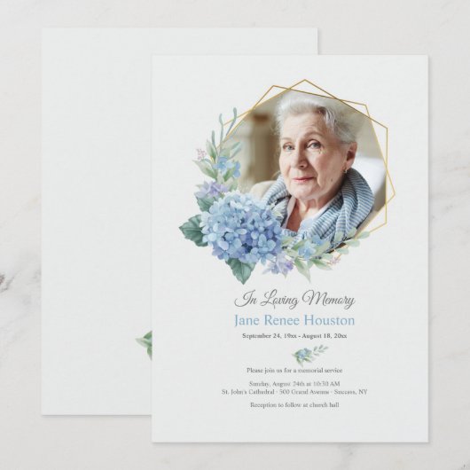 Hydrangea Lijst Fotofering van het leven Kaart (Voorkant / Achterkant)