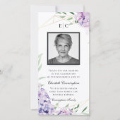 Hydrangea Lila Floral Geometric Memorial Bedankkaart (Voorkant)