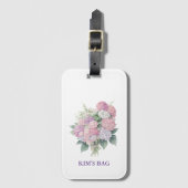 Hydrangea Luggage Tag, personalized Bagagelabel (Voorkant (verticaal))