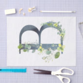 Hydrangea Lunar Floral Waterverf Alphabet B Tissuepapier (Craft)