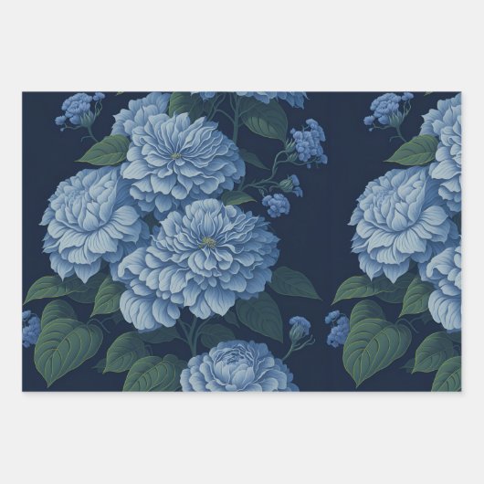 Hydrangea Luxe Bloemmotief Papier Inpakpapier Vel (Voorkant 2)