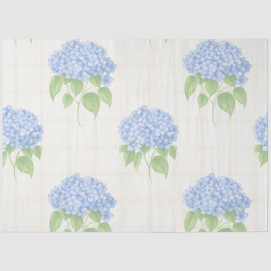 Hydrangea Luxe Floral Tissue Paper | Elegant Blue Tissuepapier (Voorkant)