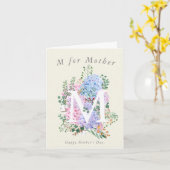 Hydrangea M voor moeder Moederdag Kaart (Gele Bloem)