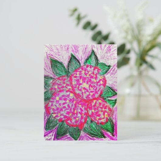 Hydrangea macrophylla briefkaart (Staand voorkant)