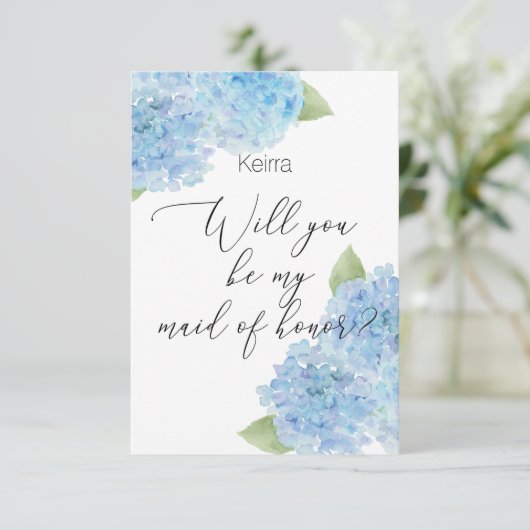 Hydrangea Maid of Honor Kaart (Staand voorkant)