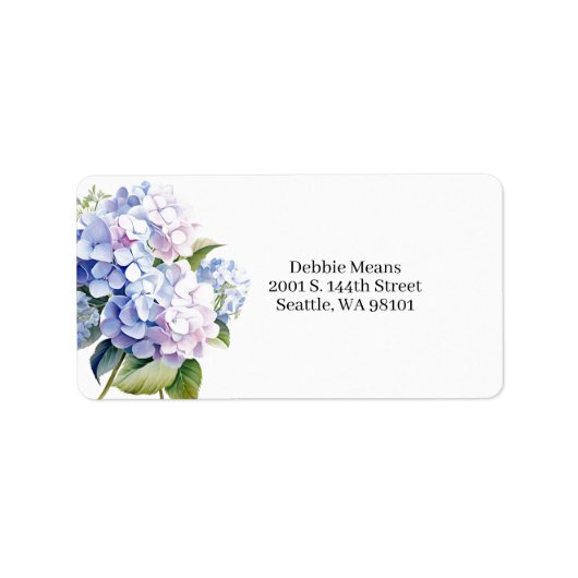 Hydrangea Mailing Address Label (Voorkant)