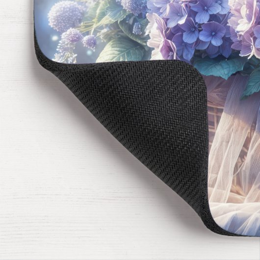 Hydrangea mand boeket en tule muismat (Hoek)