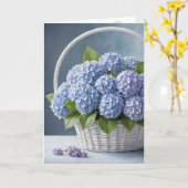 Hydrangea mand voor de verjaardag kaart (Gele Bloem)