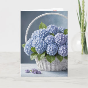 Hydrangea mand voor de verjaardag kaart