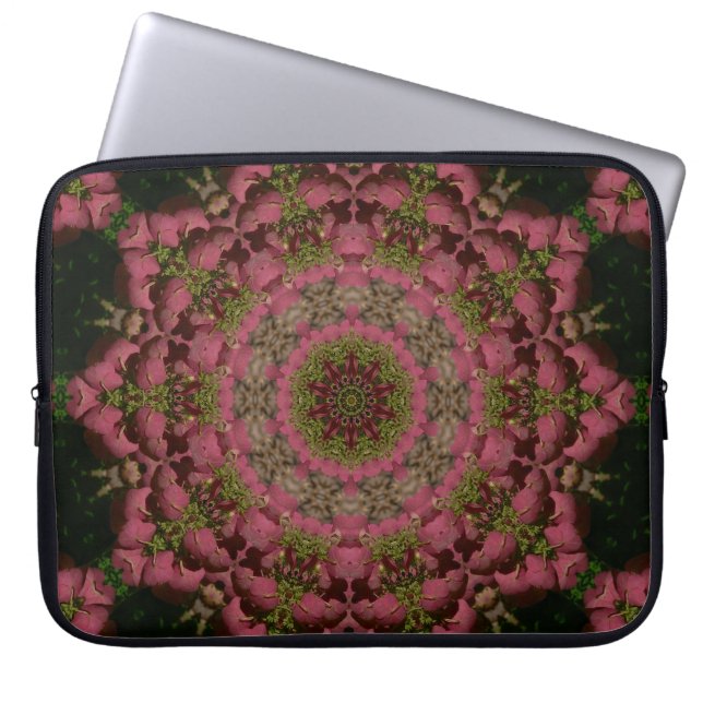Hydrangea Mandala Mauve Laptop Sleeve (Voorkant)