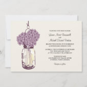 Hydrangea & Mason Jar bruiloft uitnodigingen (Voorkant)