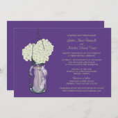 Hydrangea & Mason Jar bruiloft uitnodigingen (Voorkant / Achterkant)