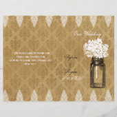 Hydrangea mason jar burlap vouwde Wedding programm (Voorkant)
