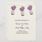 Hydrangea & Mason Jar Ceremony Programma Programmakaart (Voorkant / Achterkant)