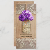 Hydrangea Mason Jar rustieke bruiloft programma's  (Voorkant / Achterkant)