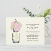 Hydrangea & Mason Jar Vrijgezellenfeest Kaart (Staand voorkant)