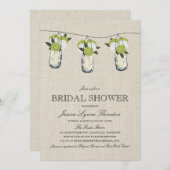 Hydrangea Mason Jar Vrijgezellenfeest Kaart (Voorkant / Achterkant)