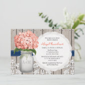 Hydrangea Mason Jar Vrijgezellenfeest Kaart (Staand voorkant)