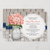 Hydrangea Mason Jar Vrijgezellenfeest Kaart (Voorkant / Achterkant)