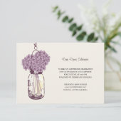 Hydrangea & Mason Jar Wedding Reception Informatiekaartje (Staand voorkant)