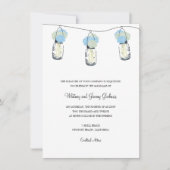 Hydrangea & Mason Jar Wedding Reception Kaart (Voorkant)