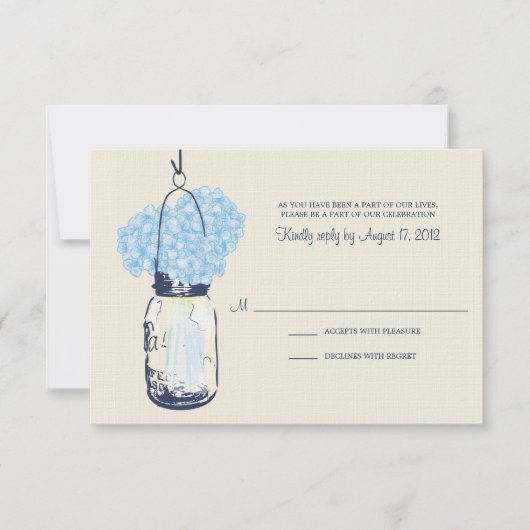 Hydrangea & Mason Jar Wedding RSVP (Voorkant)