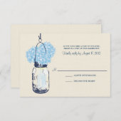 Hydrangea & Mason Jar Wedding RSVP (Voorkant / Achterkant)