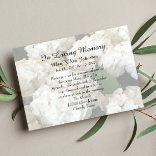 Hydrangea Memorial Service uitnodiging