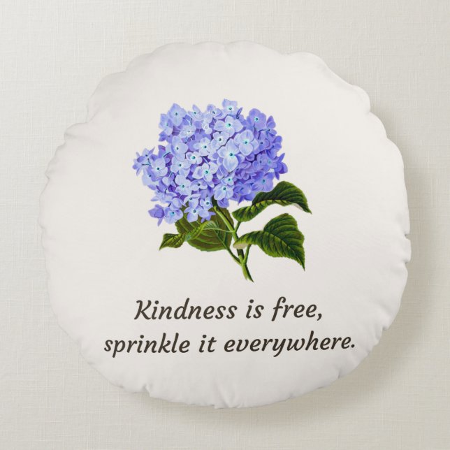 Hydrangea met citaat rond kussen (Voorkant)