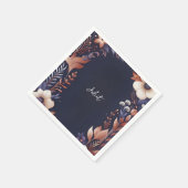 Hydrangea Metallic Pure Navy Blue Vrijgezellenfees Servet (Hoek)