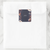 Hydrangea Metallic Puur Navyblauw Bruidsdouche Vierkante Sticker (Tas)