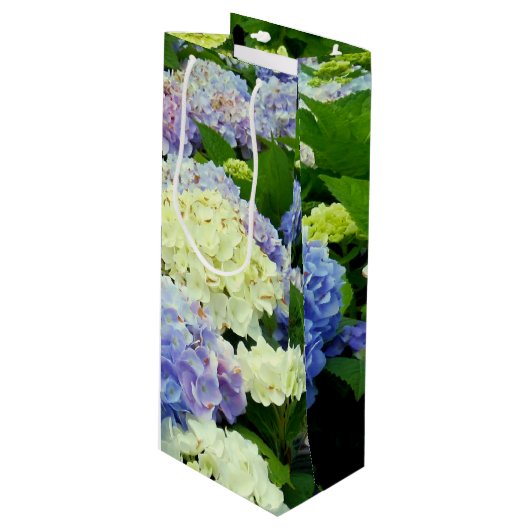 Hydrangea Mix-WINE GIFT BAG Wijn Cadeautas (Voorkant Gekanteld)