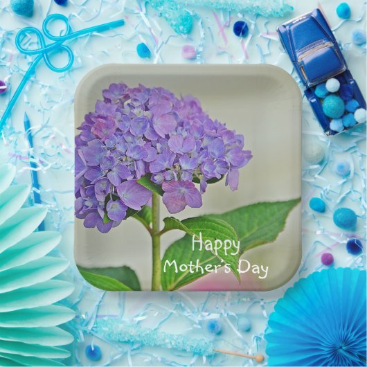 Hydrangea Moederdag Papieren Bordje (Feest)