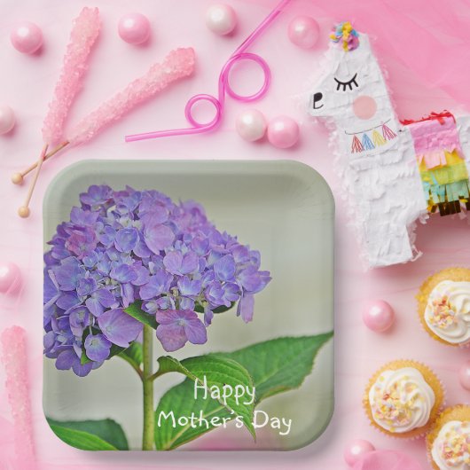 Hydrangea Moederdag Papieren Bordje (Feest)