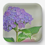 Hydrangea Moederdag Papieren Bordje (Voorkant)