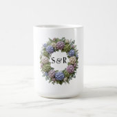 Hydrangea Monogram Bruiloft Koffiemok (Center)