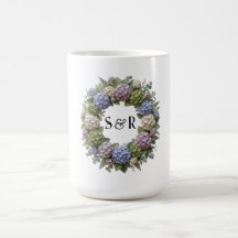 Hydrangea Monogram Bruiloft