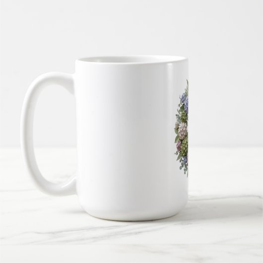 Hydrangea Monogram Bruiloft Koffiemok (Links)