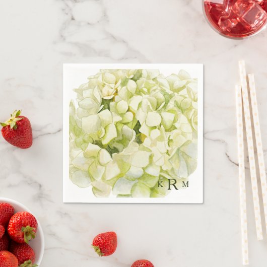 Hydrangea Monogram Cocktail servetten (Insitu)