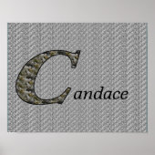 Hydrangea Monogram Eerste Letter C Persoonlijk Poster (Voorkant)