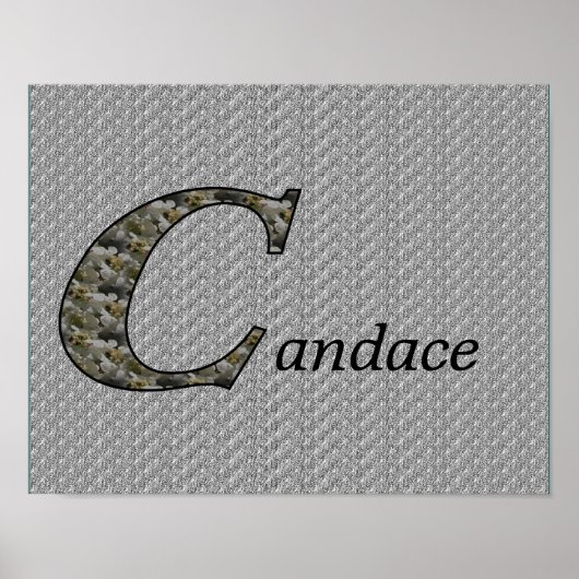 Hydrangea Monogram Eerste Letter C Persoonlijk Poster (Voorkant)
