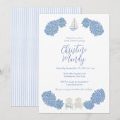 Hydrangea Nautical Classic Coastal Vrijgezellenfee Kaart (Voorkant / Achterkant)