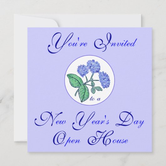Hydrangea Nieuwjaars Open Huis Kaart (Achterkant)