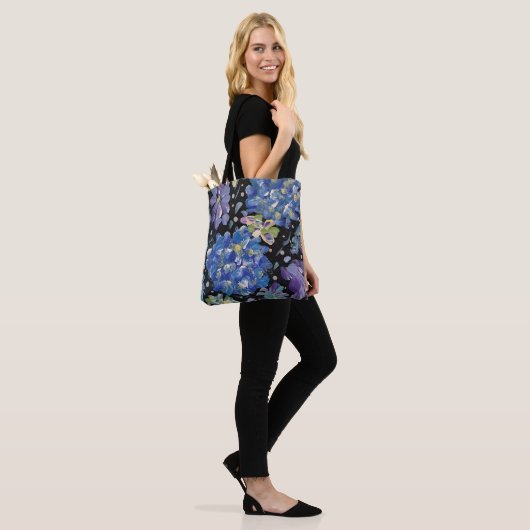 Hydrangea Night Tote Tas (Op model)