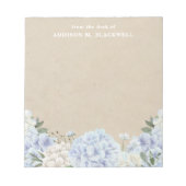 Hydrangea op perkament van het bureau van notitieblok (Voorkant)