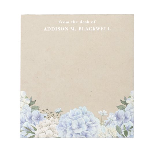 Hydrangea op perkament van het bureau van notitieblok (Voorkant)