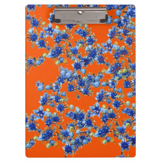 hydrangea oranje en blauw klembord (Voorkant)