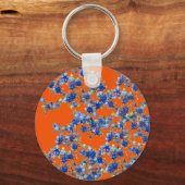 hydrangea oranje en blauw sleutelhanger (Voorkant)
