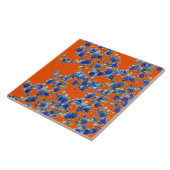 hydrangea oranje en blauw tegeltje (Zijkant)
